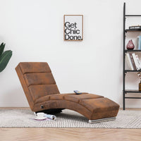 Thumbnail for Massage Chaiselongue Braun Wildleder-Optik