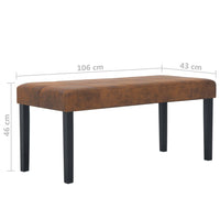 Thumbnail for Sitzbank 106 cm Braun Wildleder-Optik