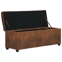 Thumbnail for Bank mit Staufach 116 cm Braun Wildleder-Optik