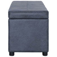 Thumbnail for Bank mit Staufach 116 cm Grau Wildleder-Optik