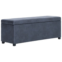 Thumbnail for Bank mit Staufach 116 cm Grau Wildleder-Optik