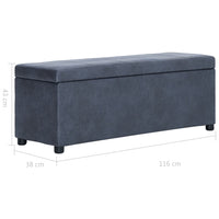 Thumbnail for Bank mit Staufach 116 cm Grau Wildleder-Optik