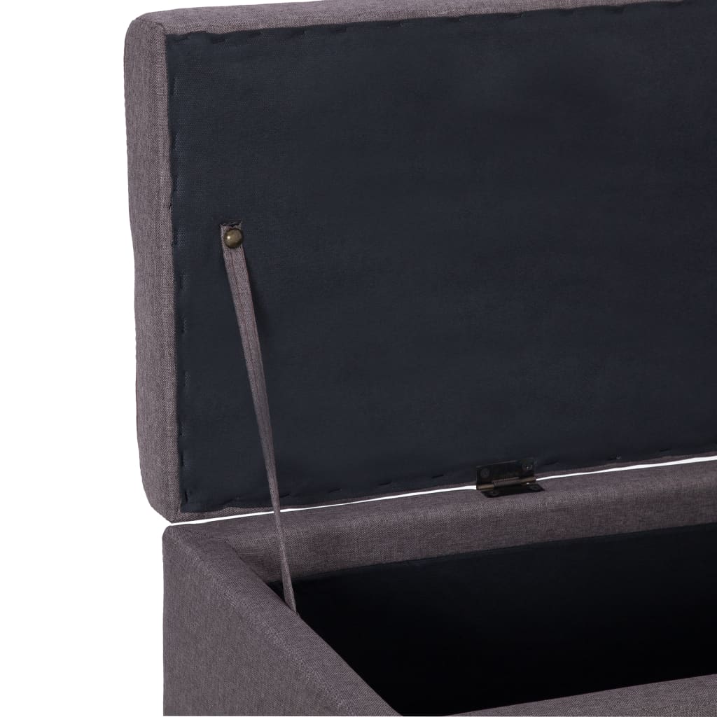 Bank mit Staufach 116 cm Taupe Polyester