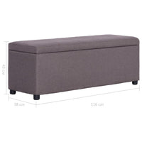 Thumbnail for Bank mit Staufach 116 cm Taupe Polyester