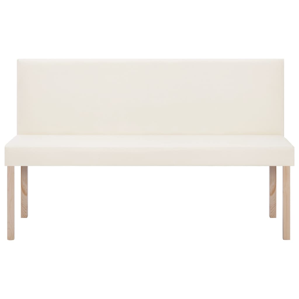 Sitzbank 139,5 cm Cremeweiß Kunstleder