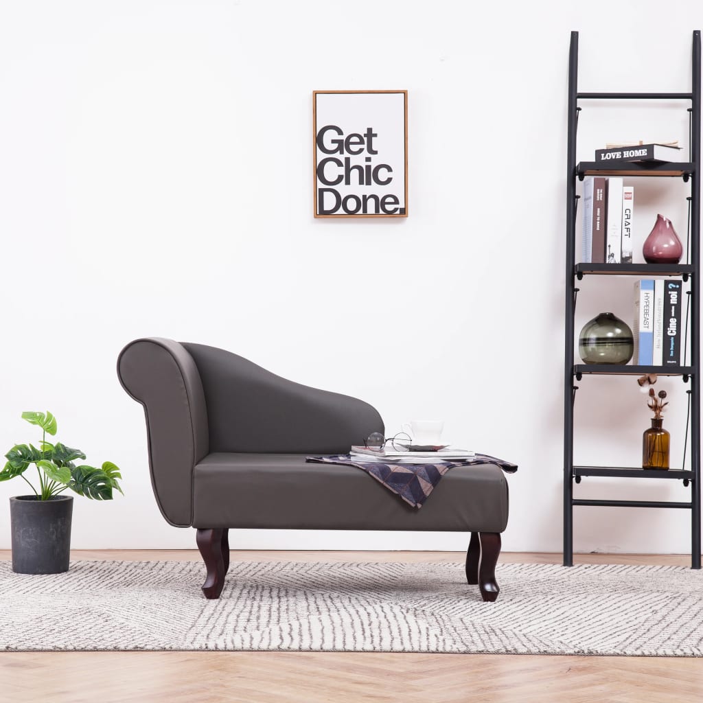 Chaiselongue Grau Kunstleder