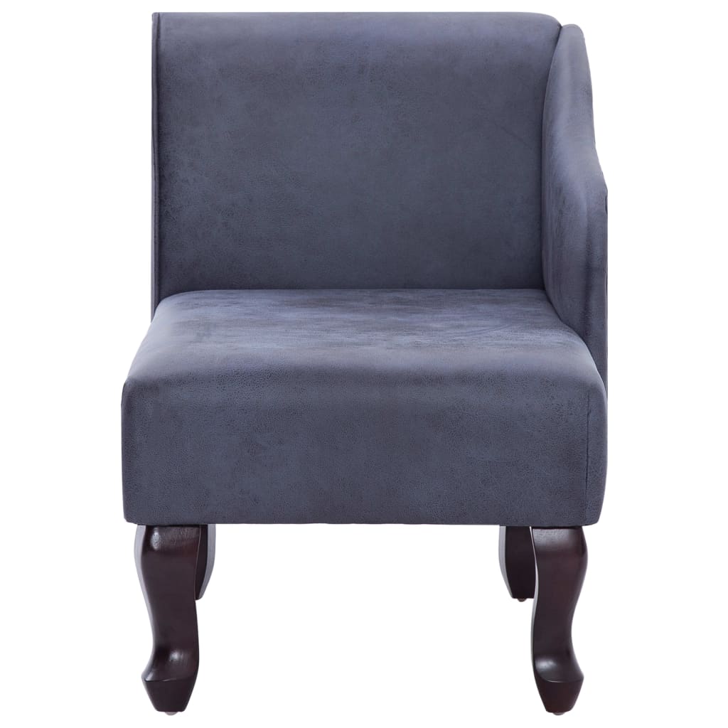 Chaiselongue Grau Wildleder-Optik