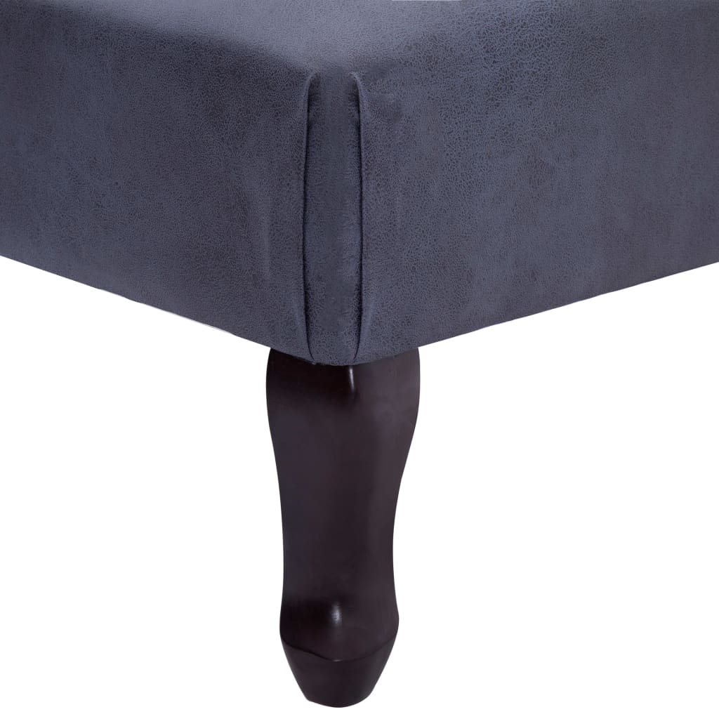 Chaiselongue Grau Wildleder-Optik