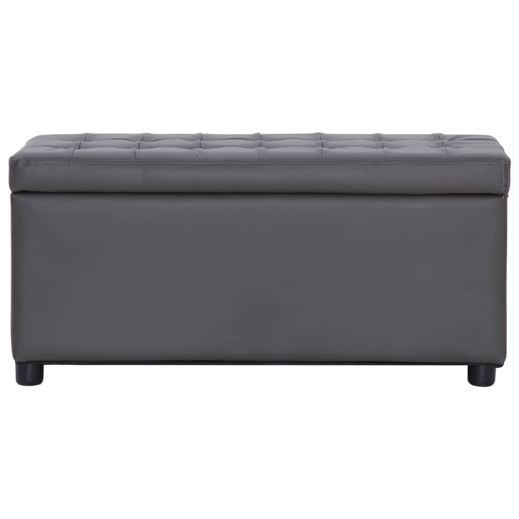 Ottoman mit Stauraum 87,5 cm Grau Kunstleder