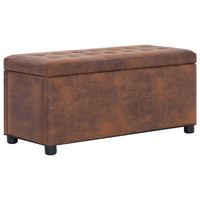 Thumbnail for Ottoman mit Stauraum 87,5 cm Braun Wildleder-Optik