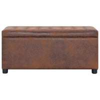Thumbnail for Ottoman mit Stauraum 87,5 cm Braun Wildleder-Optik