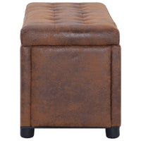 Thumbnail for Ottoman mit Stauraum 87,5 cm Braun Wildleder-Optik
