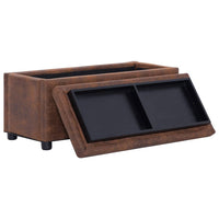 Thumbnail for Ottoman mit Stauraum 87,5 cm Braun Wildleder-Optik