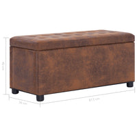 Thumbnail for Ottoman mit Stauraum 87,5 cm Braun Wildleder-Optik