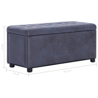 Thumbnail for Ottoman mit Stauraum 87,5 cm Grau Wildleder-Optik
