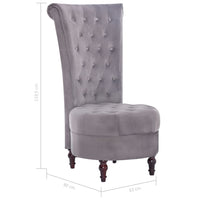 Thumbnail for Stuhl mit hoher Rückenlehne Grau Samt