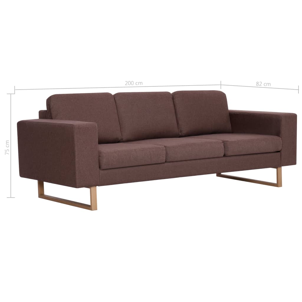 3-Sitzer-Sofa Stoff Braun