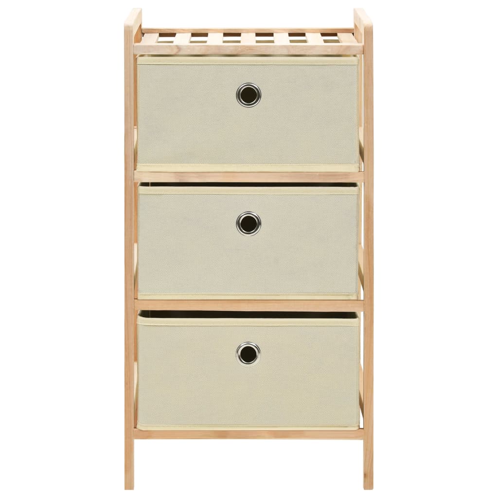 Aufbewahrungsregale mit 3 Stoffkörben 2 Stk. Beige Zedernholz