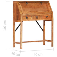 Thumbnail for Schreibtisch 90×40×107 cm Massivholz Akazie