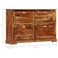 Thumbnail for Schuhschrank 140 x 35 x 90 cm Massivholz