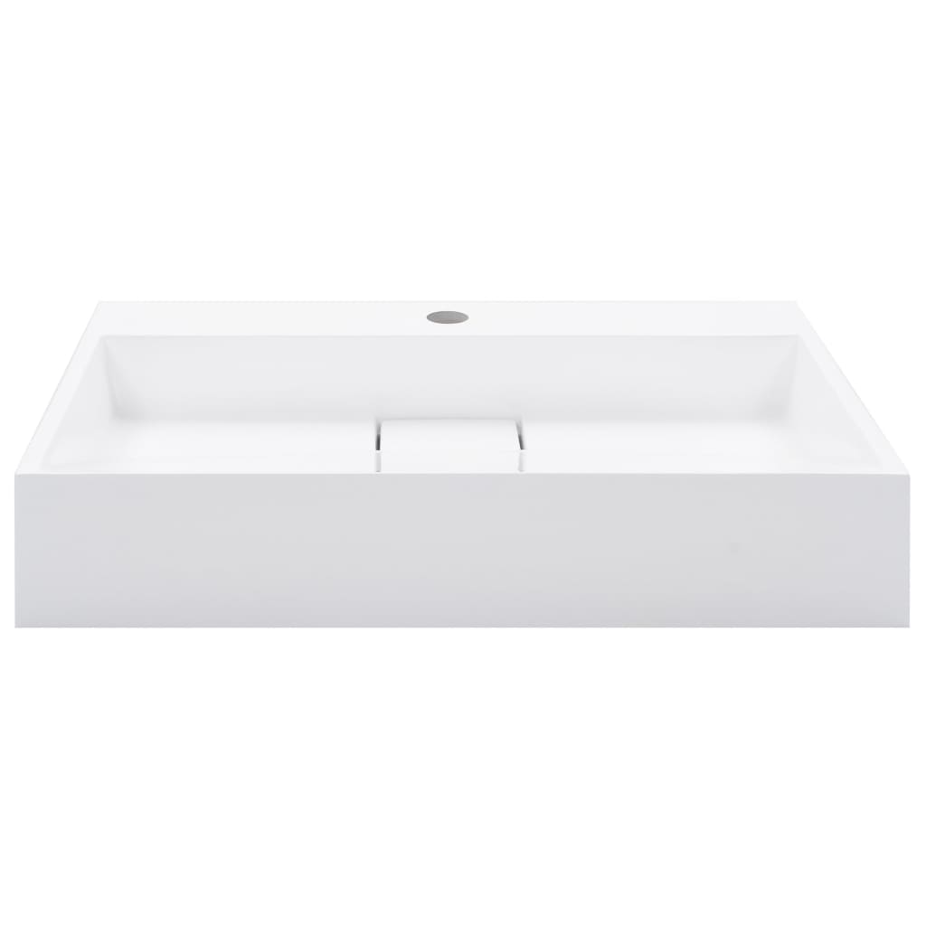 Waschbecken 60 x 38 x 11 cm Mineralguss/Marmorguss Weiß