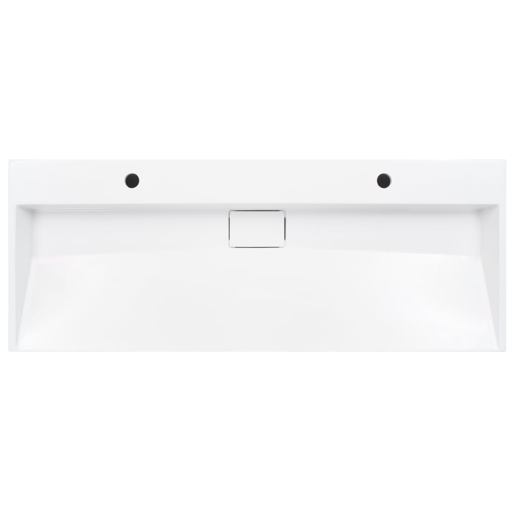 Waschbecken 120 x 46 x 11 cm Mineralguss/Marmorguss Weiß