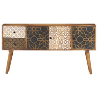 Thumbnail for Sideboard mit Druckmuster 130×30×70 cm Massivholz Mango