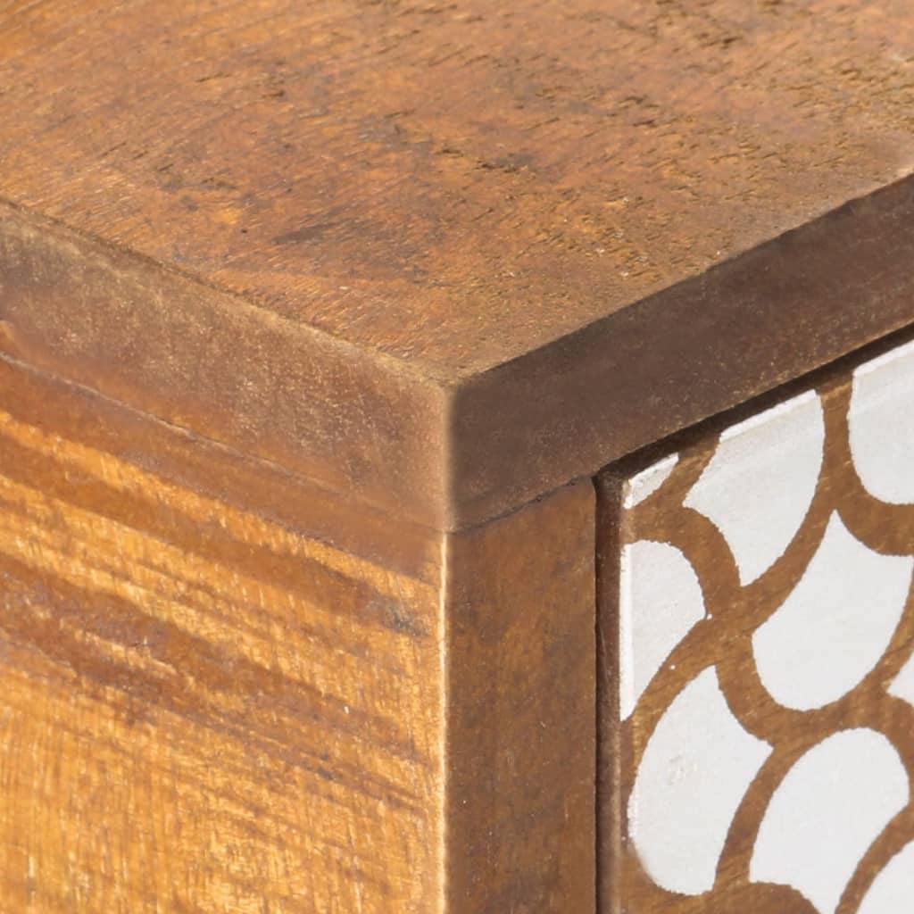 Sideboard mit Druckmuster 130×30×70 cm Massivholz Mango