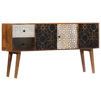 Thumbnail for Sideboard mit Druckmuster 130×30×70 cm Massivholz Mango