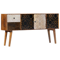 Thumbnail for Sideboard mit Druckmuster 130×30×70 cm Massivholz Mango