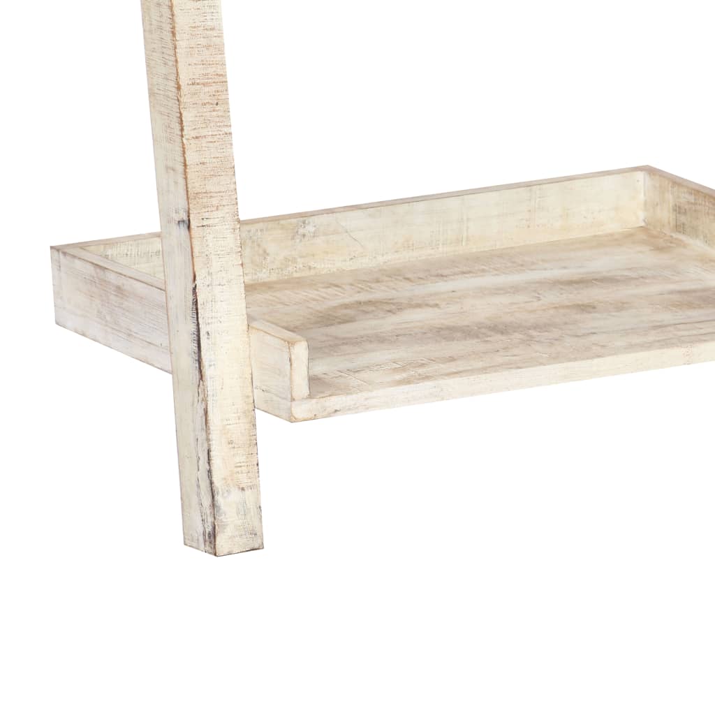 Leiterregal Weiß 75 x 37 x 205 cm Massivholz Mango