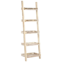 Thumbnail for Leiterregal Weiß 75 x 37 x 205 cm Massivholz Mango