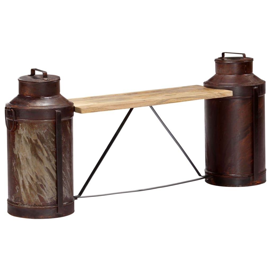 Milchkannen-Sitzbank 150 x 33 x 64 cm Massivholz Mango