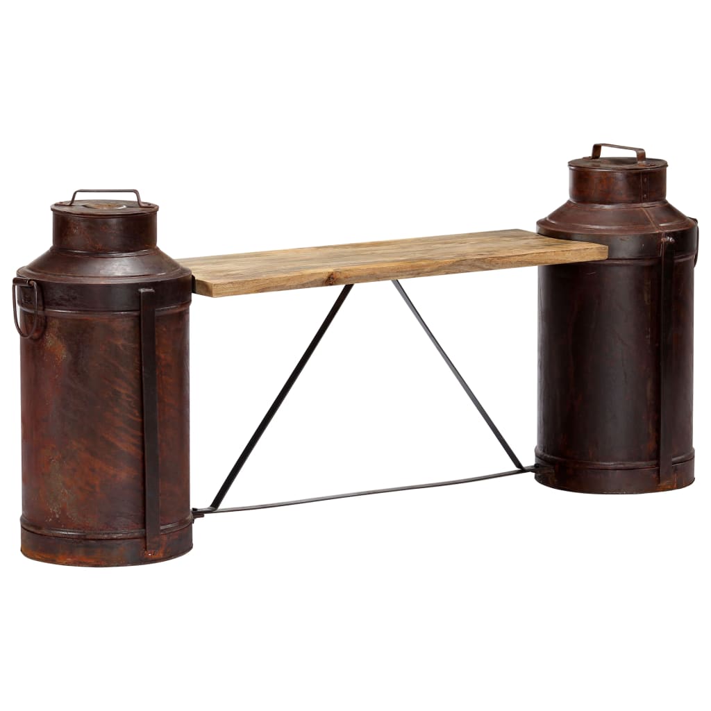 Milchkannen-Sitzbank 150 x 33 x 64 cm Massivholz Mango