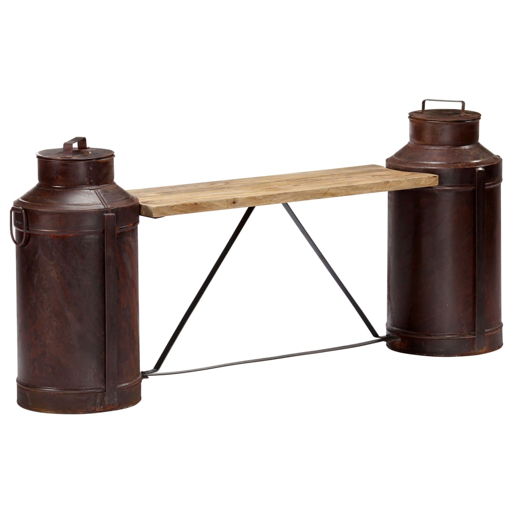 Milchkannen-Sitzbank 150 x 33 x 64 cm Massivholz Mango
