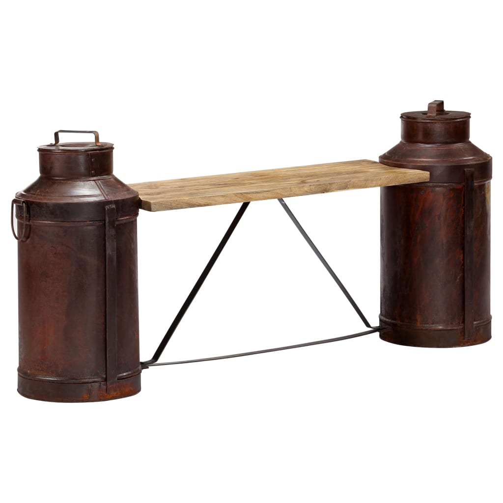 Milchkannen-Sitzbank 150 x 33 x 64 cm Massivholz Mango