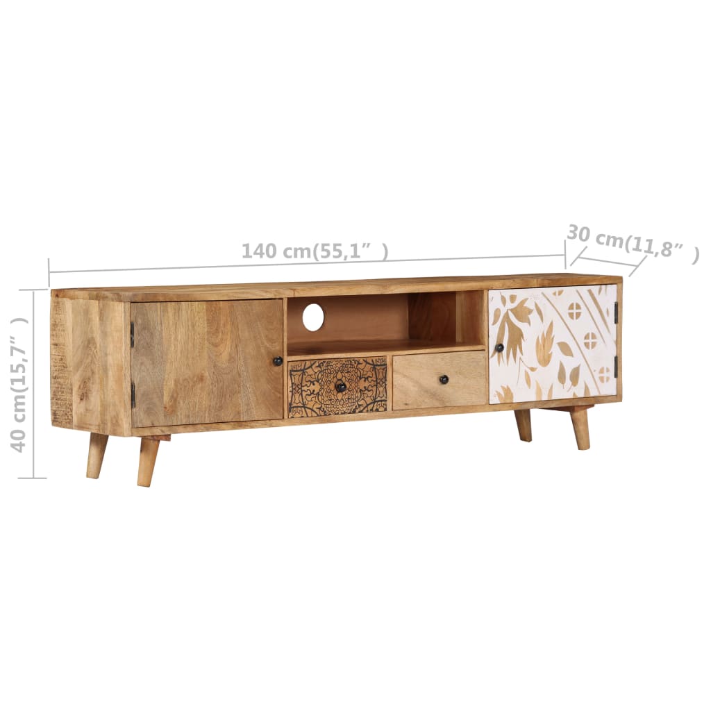 TV-Schrank 140 x 30 x 40 cm Massivholz Mango