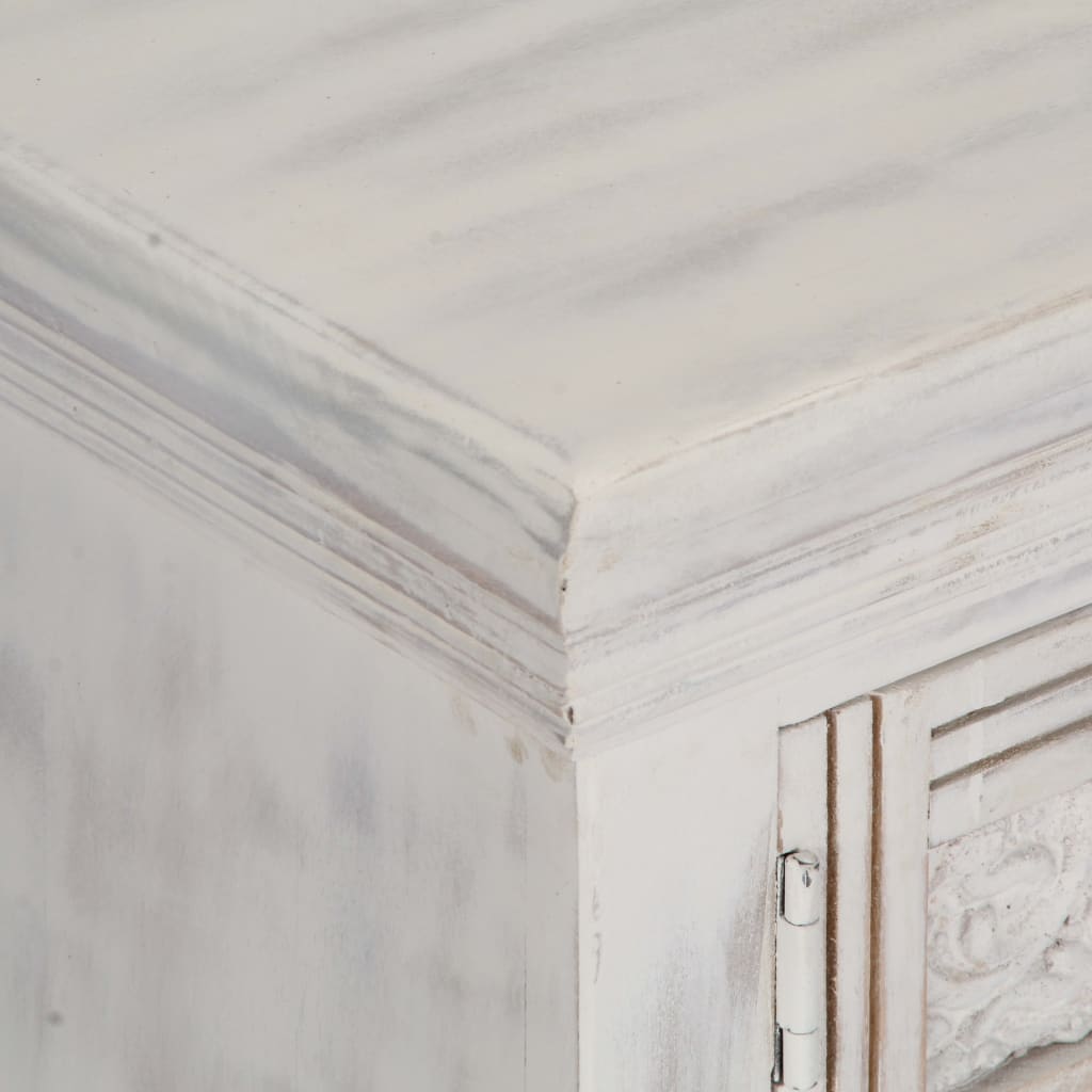 TV-Schrank Weiß 120 x 30 x 40 cm Massivholz Mango