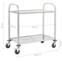 Thumbnail for 2-Stufiger Servierwagen 96,5 x 55 x 90 cm Edelstahl