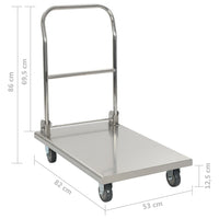 Thumbnail for Plattformwagen Silbern 82 x 53 x 86 cm Edelstahl