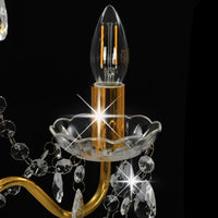 Thumbnail for Kronleuchter mit Perlen Goldfarben Rund 3×E14