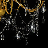 Thumbnail for Kronleuchter mit Perlen Golden 8 x E14-Fassungen
