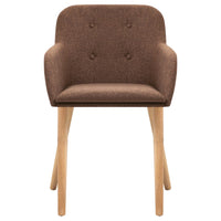 Thumbnail for Esszimmerstühle 2 Stk. Braun Stoff und Massivholz Eiche