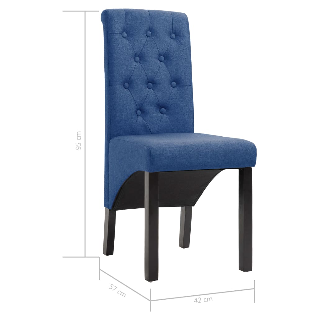Esszimmerstühle 2 Stück Blau Stoff