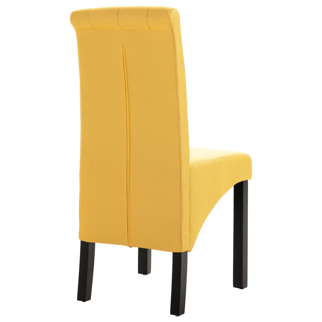 Esszimmerstühle 2 Stück Gelb Stoff