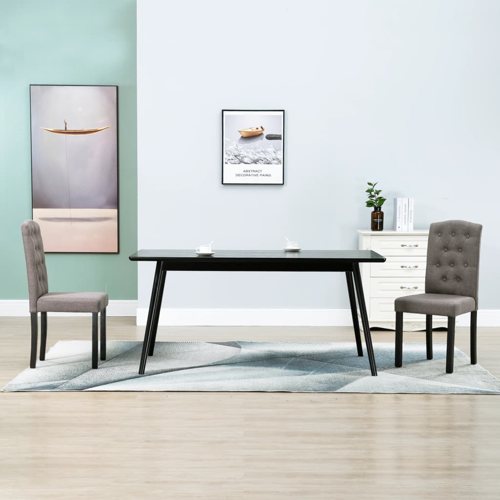 Esszimmerstühle 2 Stück Taupe Stoff