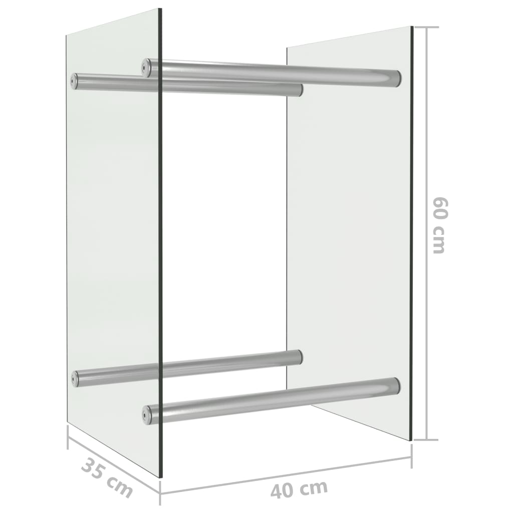 Brennholzregal Transparent 40 x 35 x 60 cm Glas