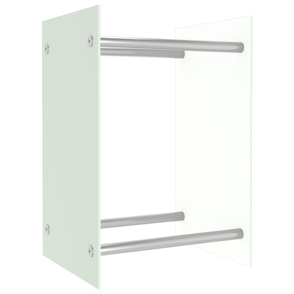 Brennholzregal Weiß 40 x 35 x 60 cm Glas