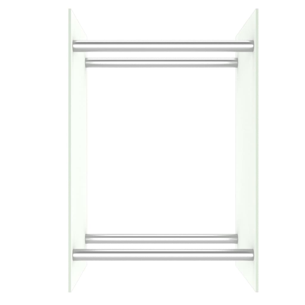 Brennholzregal Weiß 40 x 35 x 60 cm Glas
