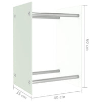 Thumbnail for Brennholzregal Weiß 40 x 35 x 60 cm Glas